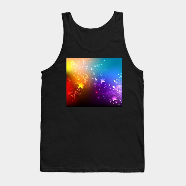 Rainbow Background with Stars Tank Top by Blackmoon9